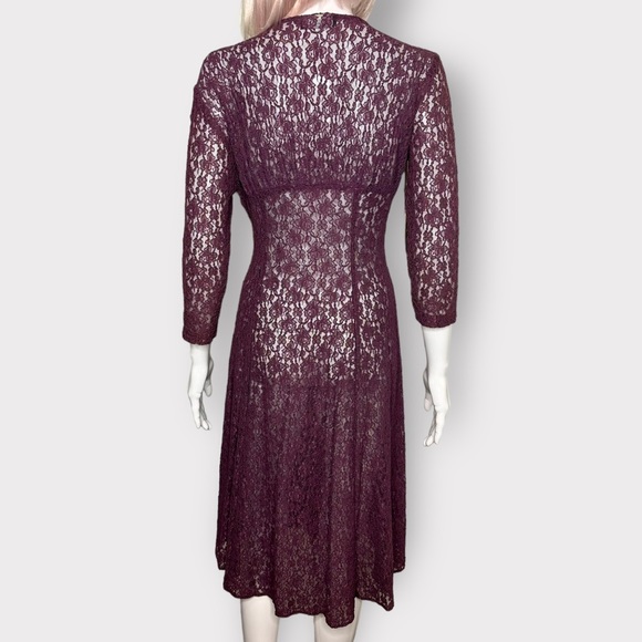 Vintage 1990’s My Michelle Purple Lace Sheer Maxi Dress - Picture 7 of 10